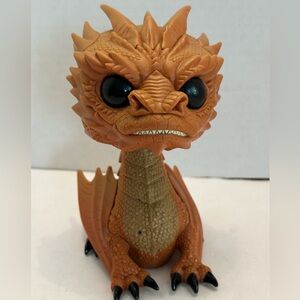 The Hobbit Smaug Funko Fiery Orange and Tan Vinyl Dragon Figure 7 inches